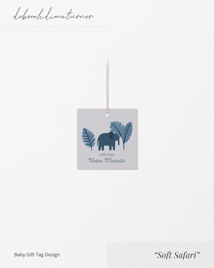 Soft Safari - Elephant Gift Tag Nursery Stationery