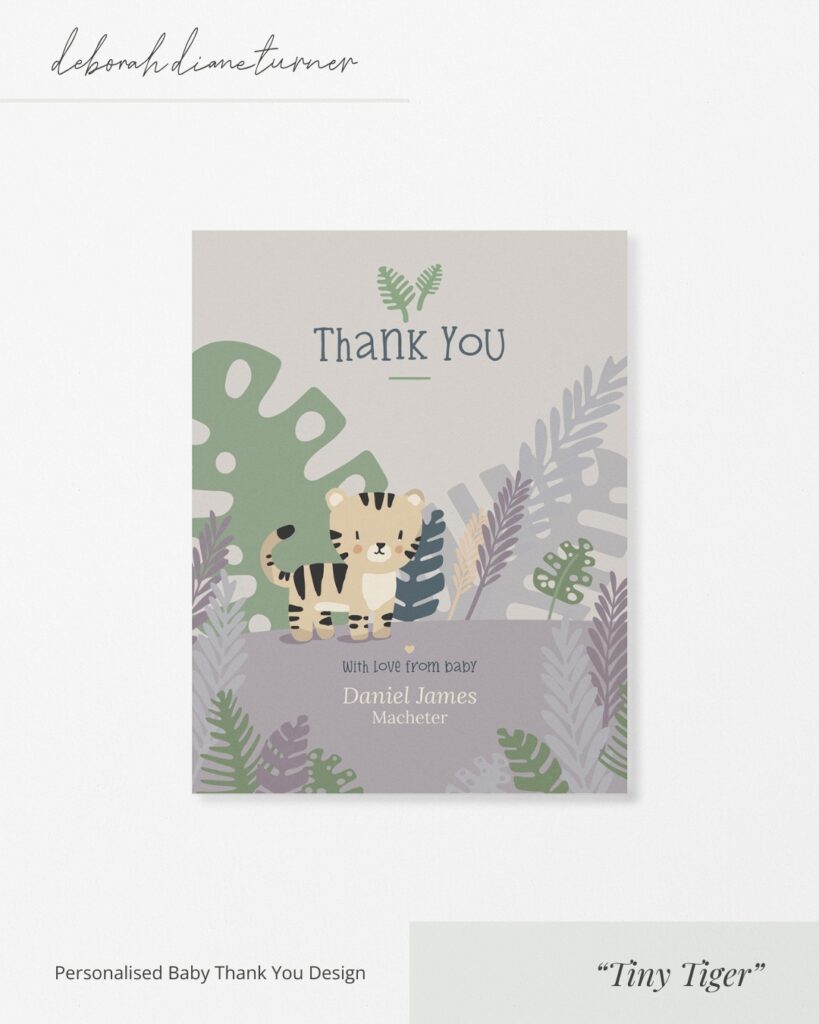 Tiny Tiger - Baby Thank You Card Design