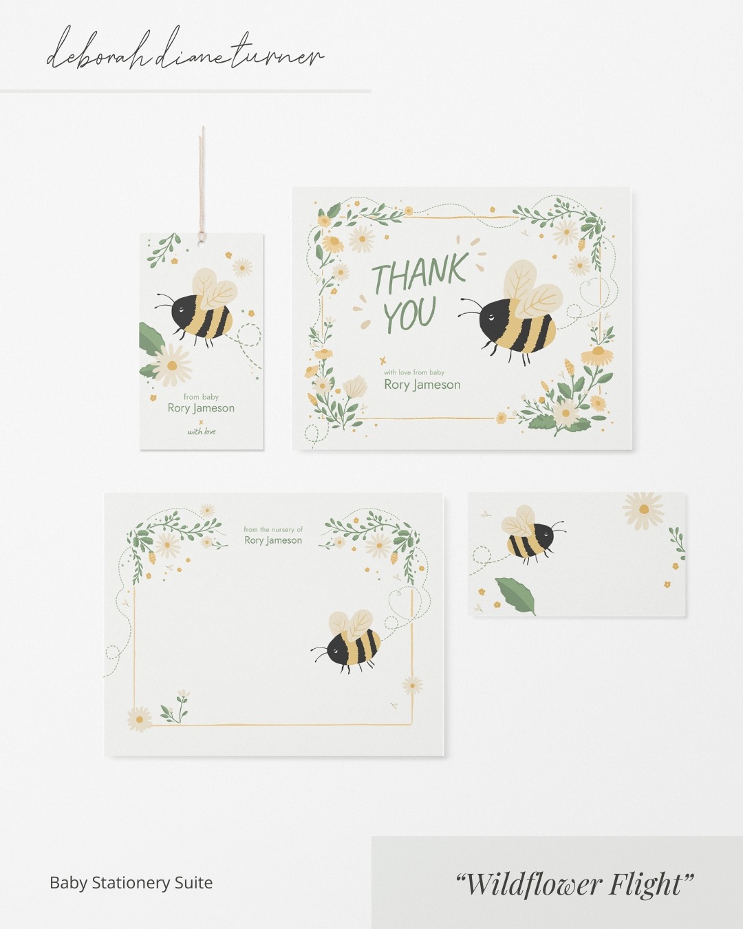 Wildflower Flight - Baby Stationery Suite