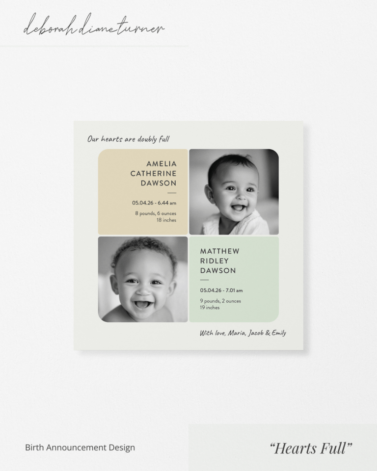 Hearts Full - Birth Announcement Design